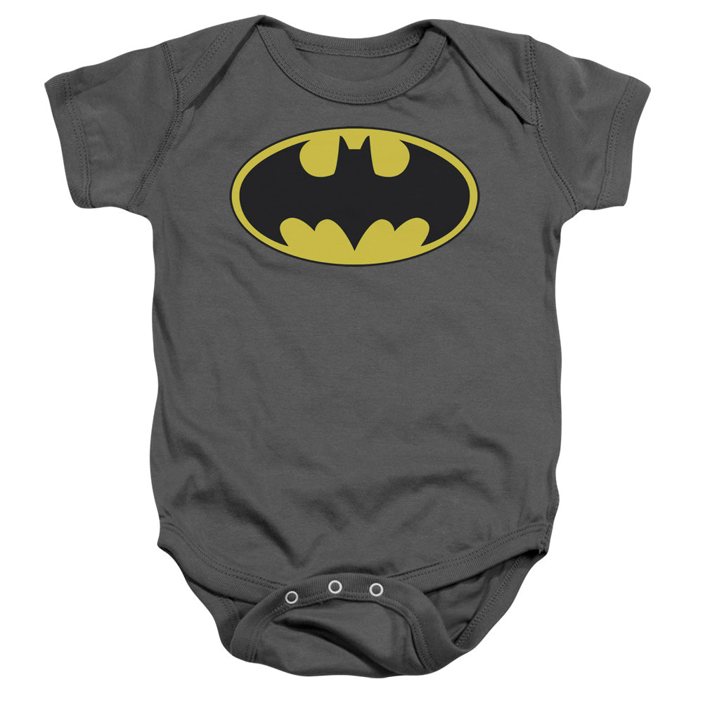 Batman Classic Bat Logo Infant Baby Snapsuit Charcoal 18mos Officially Licensed