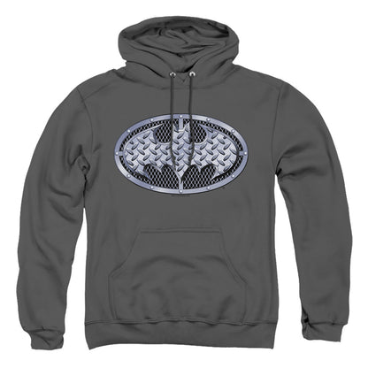 Batman Steel Mesh Shield Mens Hoodie Charcoal Officially Licensed