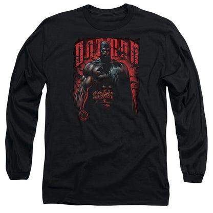 Batman Red Knight Mens Long Sleeve Shirt Black Officially Licensed