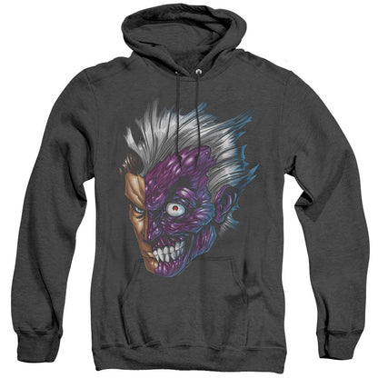 Batman Just Face Heather Mens Hoodie Black Officially Licensed