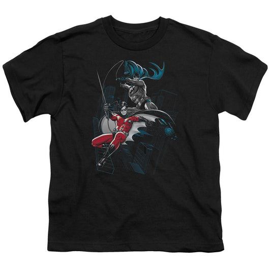 Batman Black And White Kids Youth T Shirt Black Officially Licensed