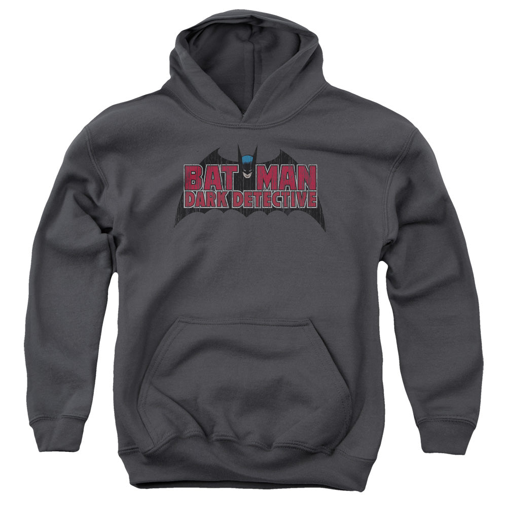Batman Dark Detective Kids Youth Hoodie Charcoal Officially Licensed