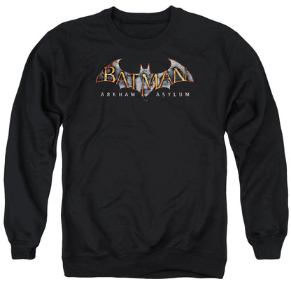 Batman Aa Arkham Asylum Logo Mens Crewneck Sweatshirt Black
