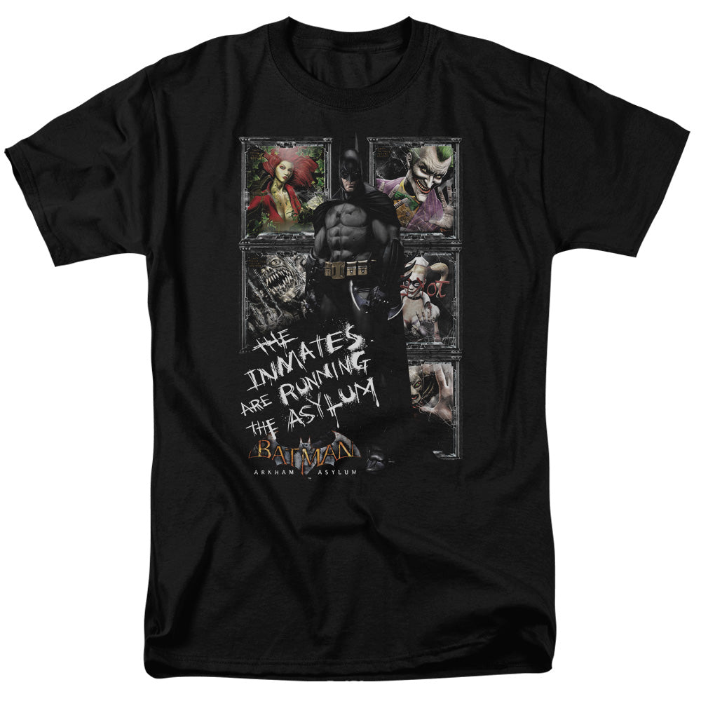 Batman Aa Running The Asylum Mens T Shirt Black Officially Licensed