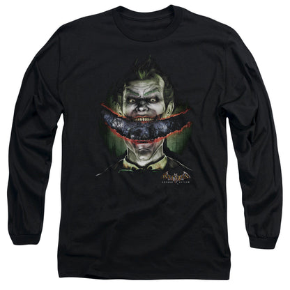 Batman Aa Crazy Lips Mens Long Sleeve Shirt Black Officially Licensed
