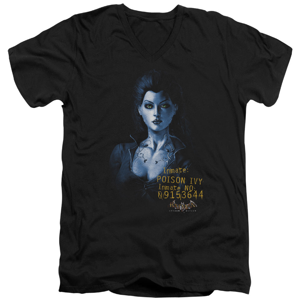 Batman Aa Arkham Poison Ivy Mens Slim Fit V Neck T Shirt Black Officially Licensed