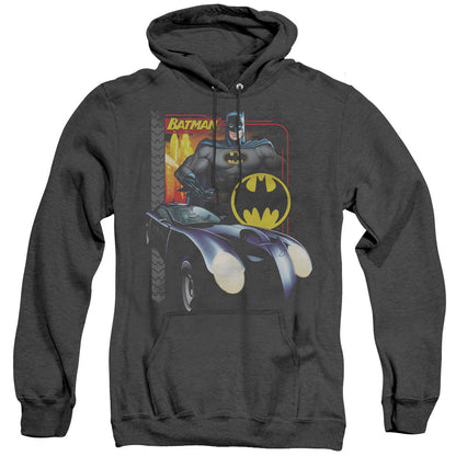Batman Bat Racing Heather Mens Hoodie Black Officially Licensed