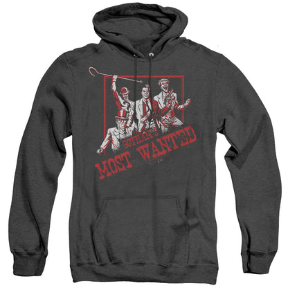 Batman Gothams Most Wanted Heather Mens Hoodie Black Officially Licensed