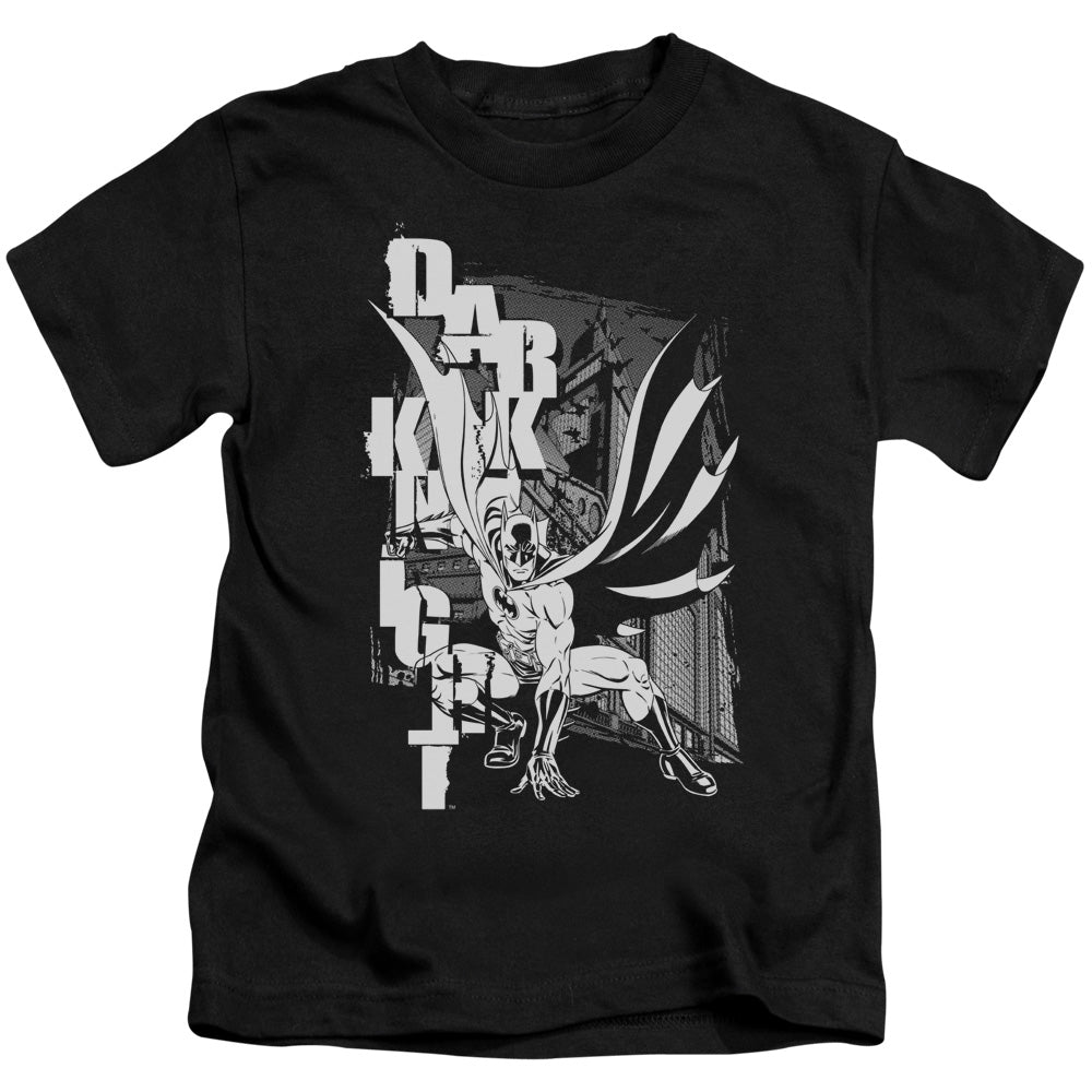 Batman Vertical Leters Juvenile Kids Youth T Shirt Black Officially Licensed