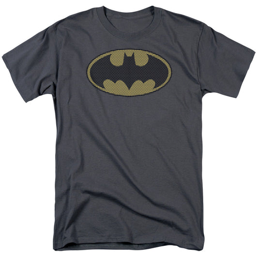 Batman Little Logos Mens T Shirt Charcoal Officially Licensed