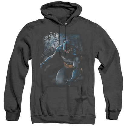 Batman Light Of The Moon Heather Mens Hoodie Black Officially Licensed