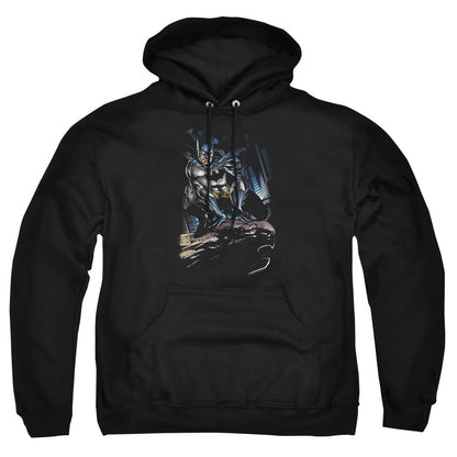 Batman Perched Mens Hoodie Black Officially Licensed