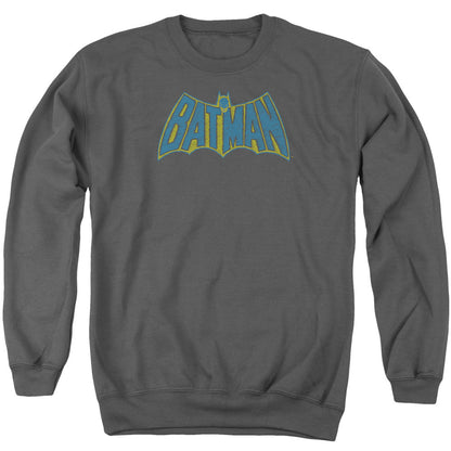 Batman Sketch Logo Mens Crewneck Sweatshirt Charcoal