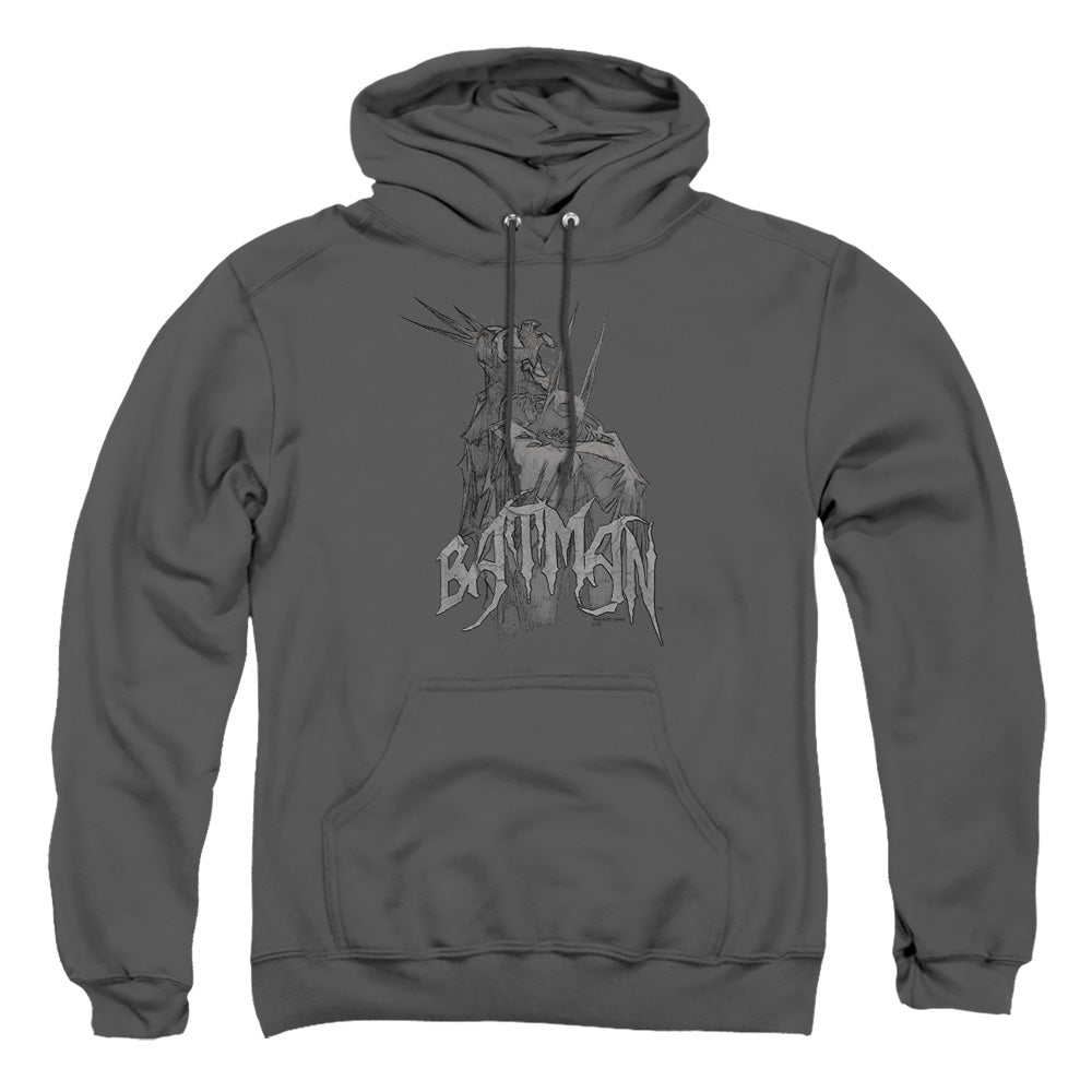 Batman Scary Right Hand Mens Hoodie Charcoal Officially Licensed