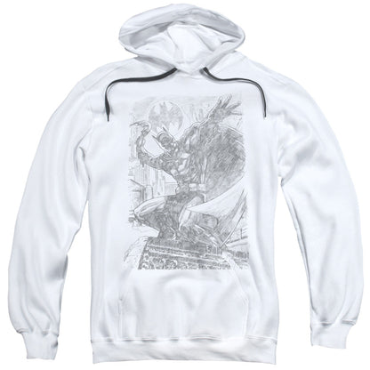 Batman Pencil Batarang Throw Mens Hoodie White Officially Licensed