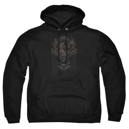 Batman Dark Knight Heraldry Mens Hoodie Black Officially Licensed