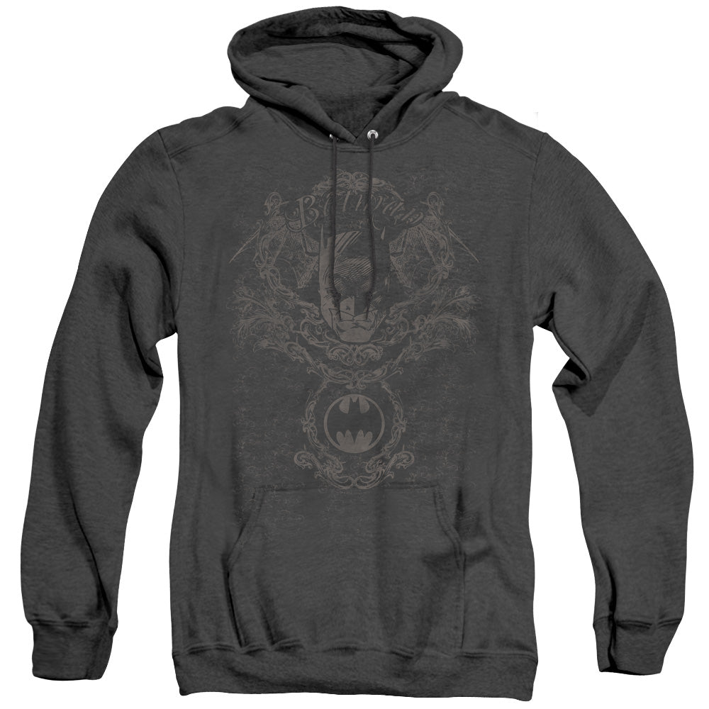Batman Dark Knight Heraldry Heather Mens Hoodie Black Officially Licensed