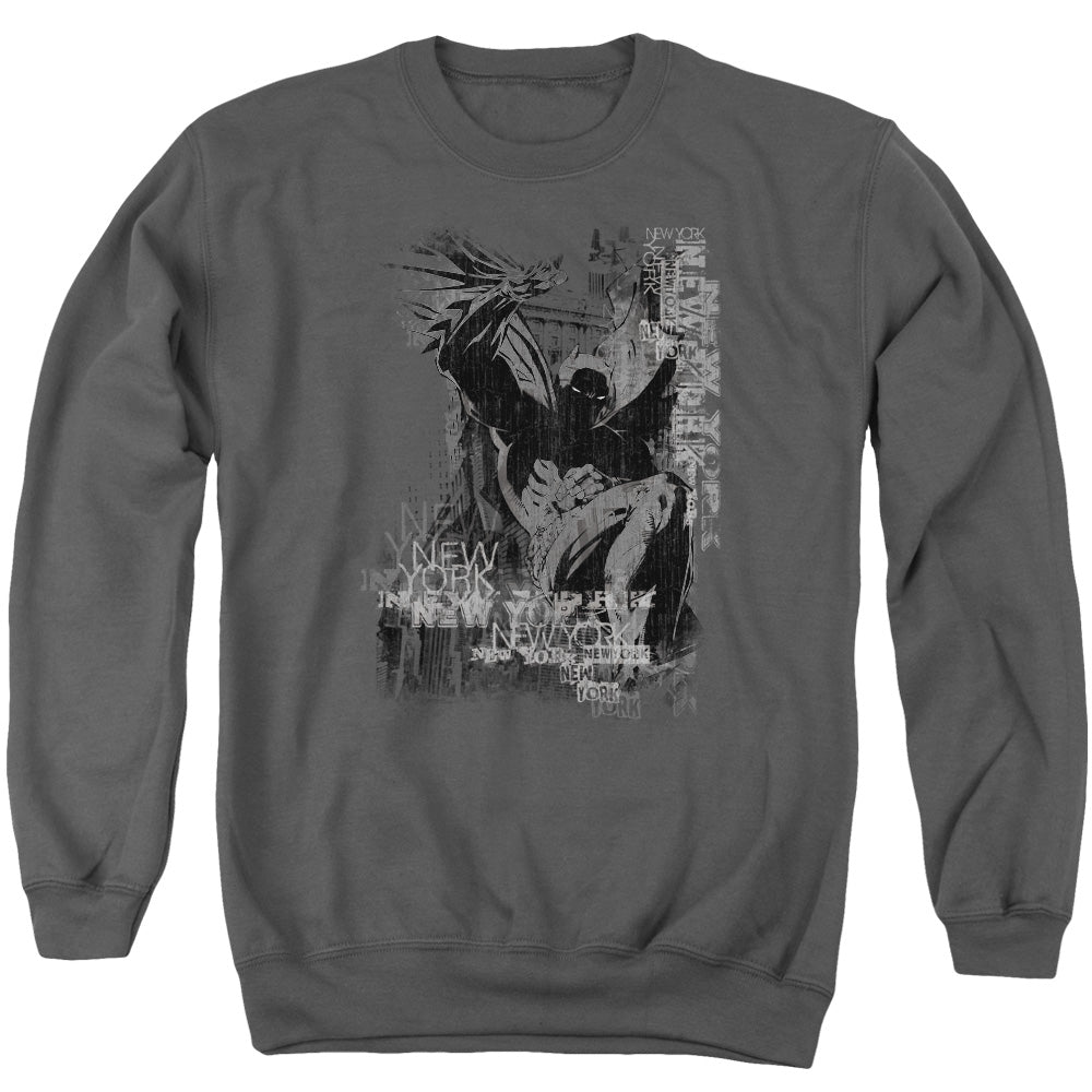 Batman The Knight Life Mens Crewneck Sweatshirt Charcoal