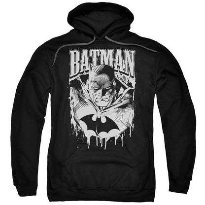 Batman Bat Metal Mens Hoodie Black Officially Licensed