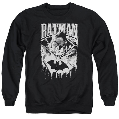 Batman Bat Metal Mens Crewneck Sweatshirt Black