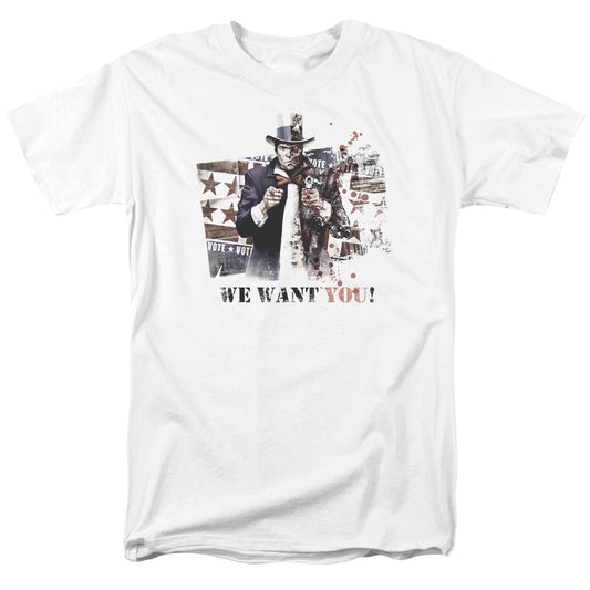 Batman Arkham City We Want You Mens T Shirt White Officially Licensed