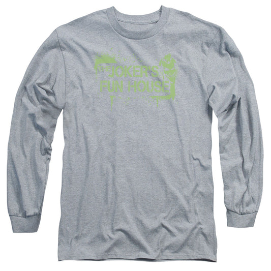 Arkham City Jokers Fun House Mens Long Sleeve Shirt Athletic Heather Officially Licensed