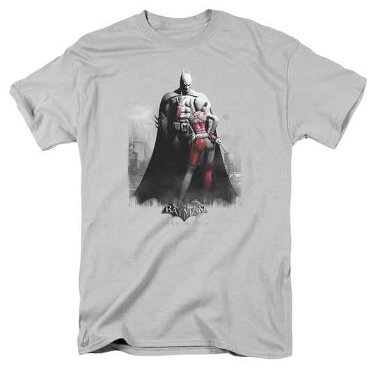 Arkham City Harley And Bats Mens T Shirt Silver Officially Licensed