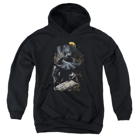 Batman Sweeping Cape Kids Youth Hoodie Black Officially Licensed