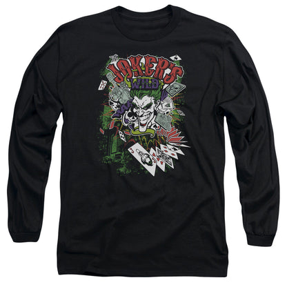 Batman Jokers Wild Mens Long Sleeve Shirt Black Officially Licensed