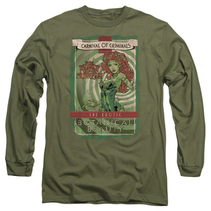 Batman Botanical Beauty Mens Long Sleeve Shirt Military Green Officially Licensed