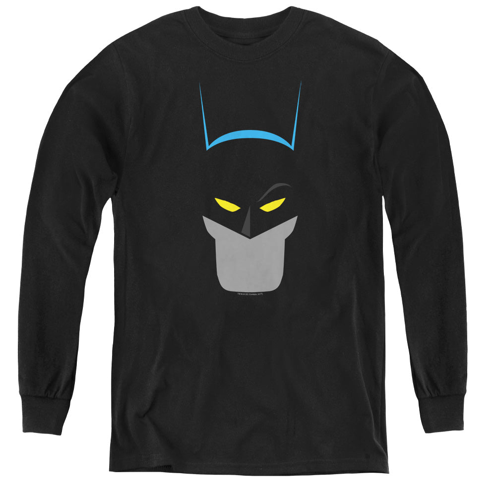 Batman Simplified Long Sleeve Kids Youth T Shirt Black Officially Licensed