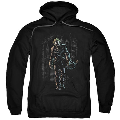 Batman Joker Leaves Arkham Mens Hoodie Black Officially Licensed