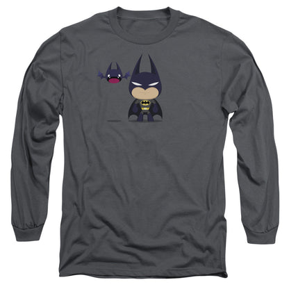 Batman Cute Batman Mens Long Sleeve Shirt Charcoal Officially Licensed