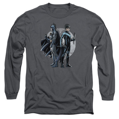 Batman Spotlight Mens Long Sleeve Shirt Charcoal Officially Licensed