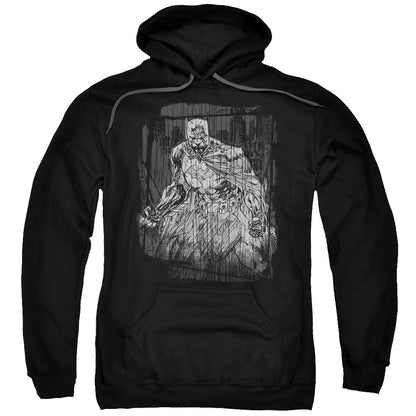 Batman Pencilled Rain Mens Hoodie Black Officially Licensed