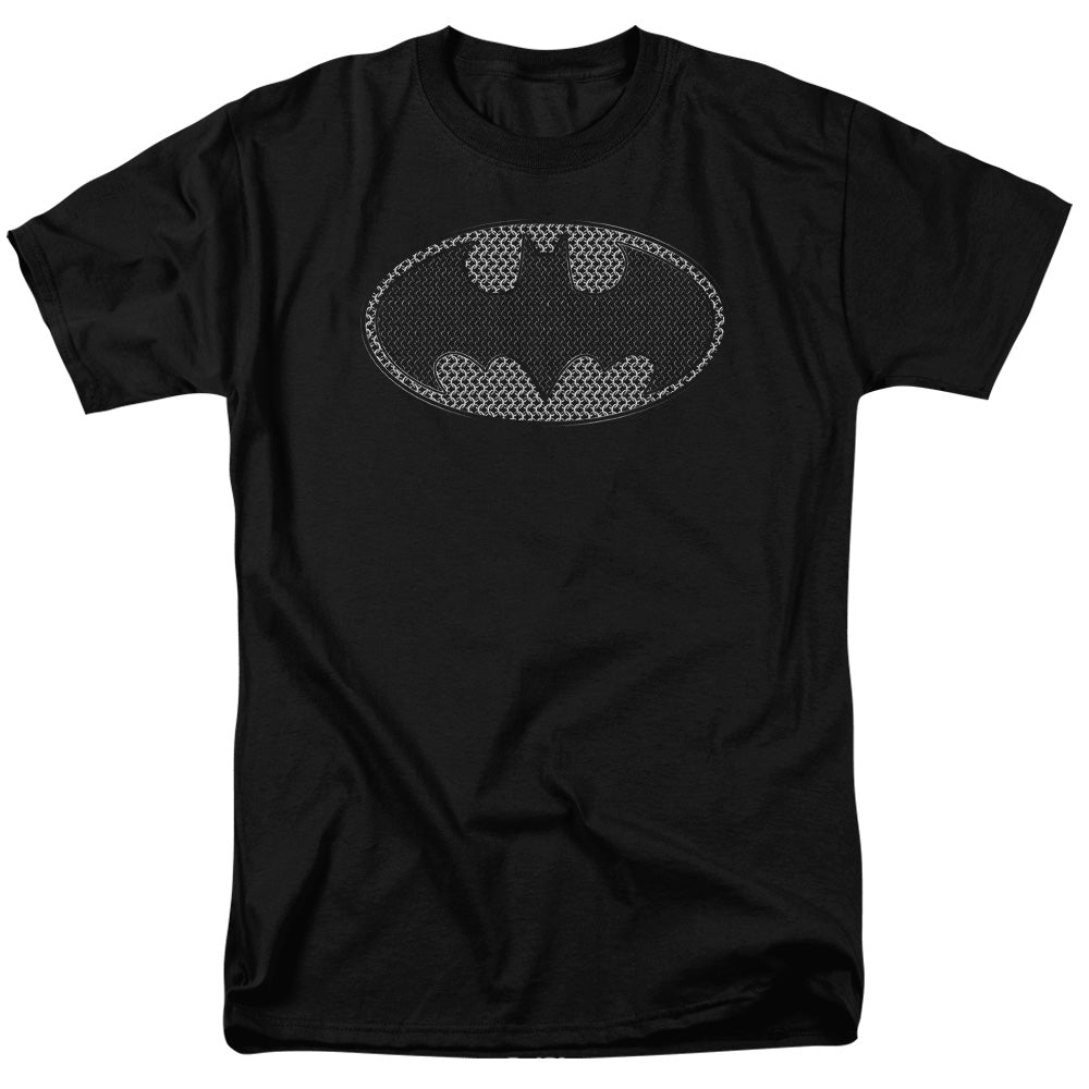 Batman Chainmail Shield Mens T Shirt Black Officially Licensed