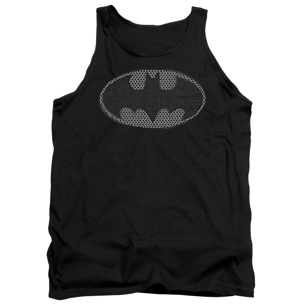 Batman Chainmail Shield Mens Tank Top Shirt Black Officially Licensed