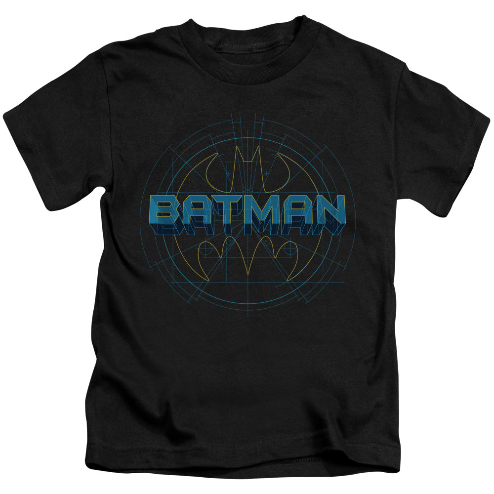 Batman Bat Tech Logo Juvenile Kids Youth T Shirt Black Officially Licensed