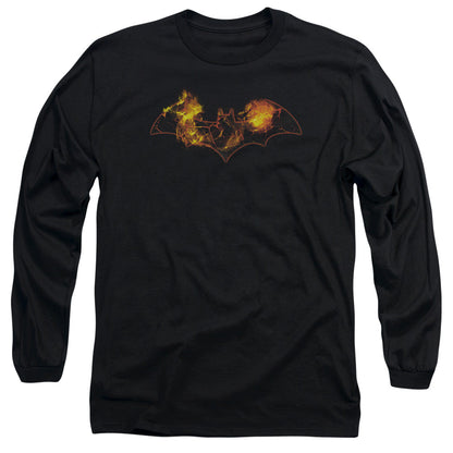Batman Molten Logo Mens Long Sleeve Shirt Black Officially Licensed