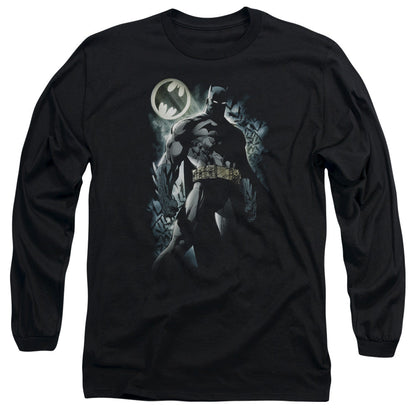 Batman The Knight Mens Long Sleeve Shirt Black Officially Licensed