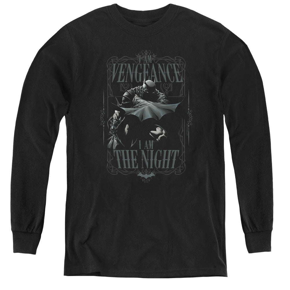 Batman I Am Long Sleeve Kids Youth T Shirt Black Officially Licensed