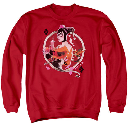 Batman Harley Q Mens Crewneck Sweatshirt Red