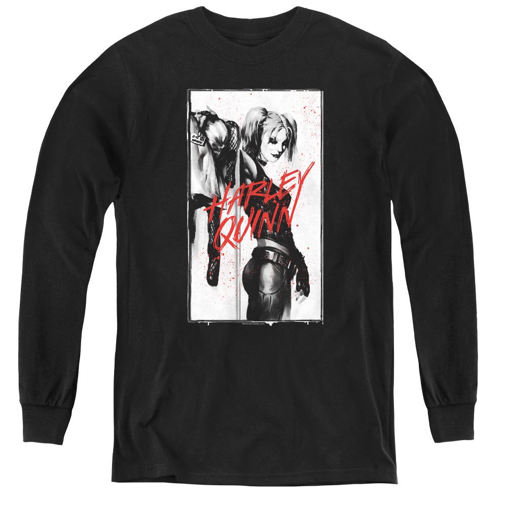 Batman Inked Quinn Long Sleeve Kids Youth T Shirt Black Officially Licensed
