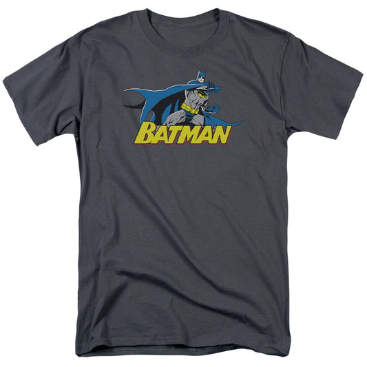 Batman 8 Bit Cape Mens T Shirt Charcoal Officially Licensed