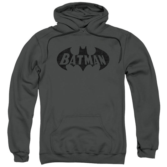 Batman Crackle Bat Mens Hoodie Charcoal Officially Licensed