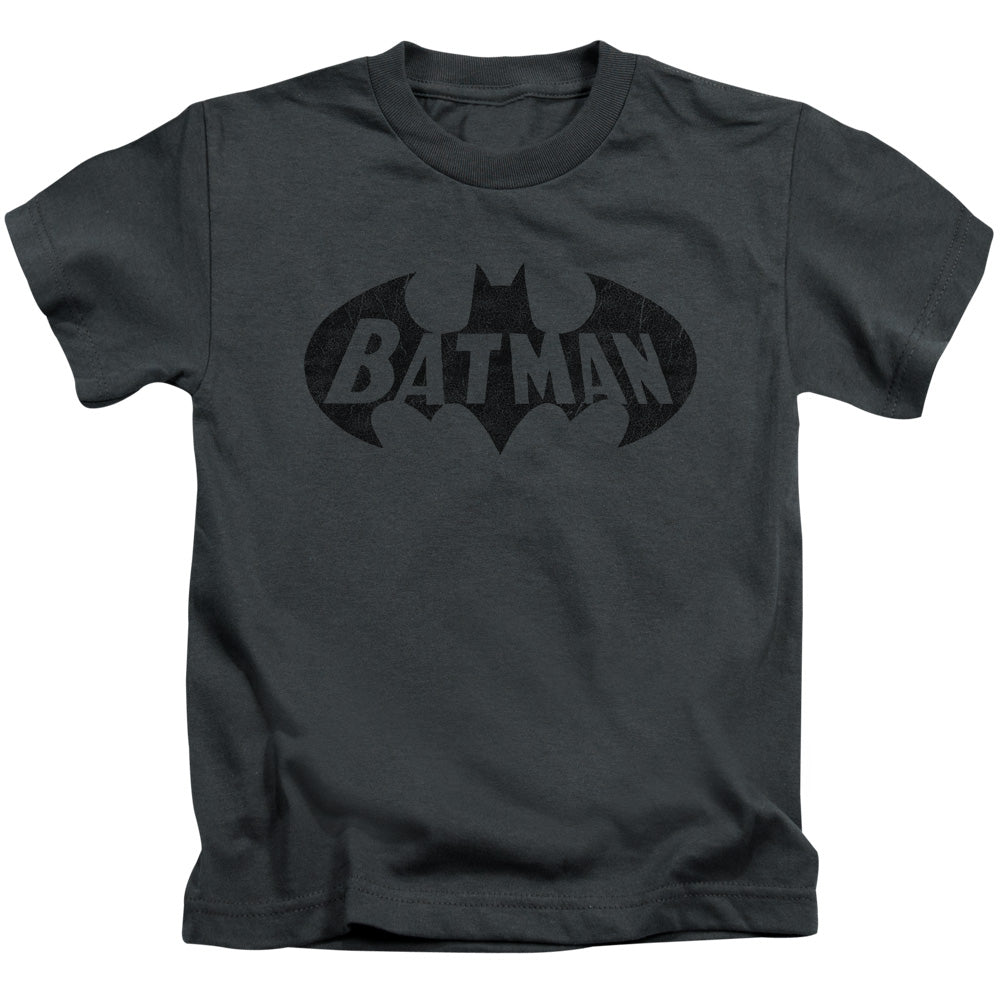 Batman Crackle Bat Juvenile Kids Youth T Shirt Charcoal Officially Licensed