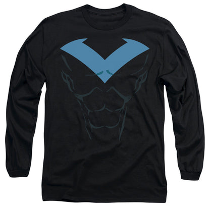 Batman Nightwing Uniform Mens Long Sleeve Shirt Black Officially Licensed
