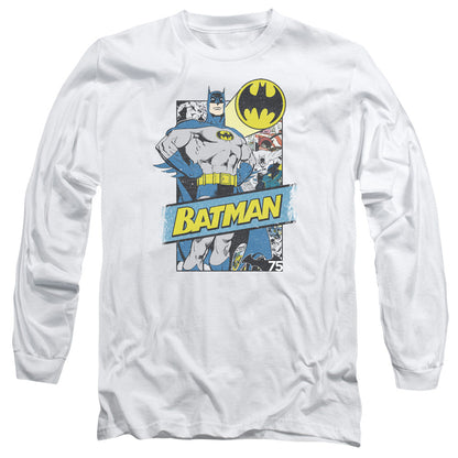 Batman Out Of The Pages Mens Long Sleeve Shirt White Officially Licensed