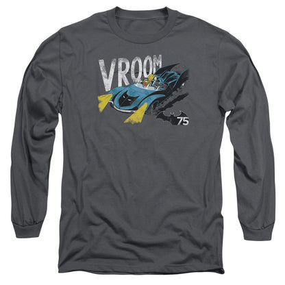 Batman Vroom Mens Long Sleeve Shirt Charcoal Officially Licensed