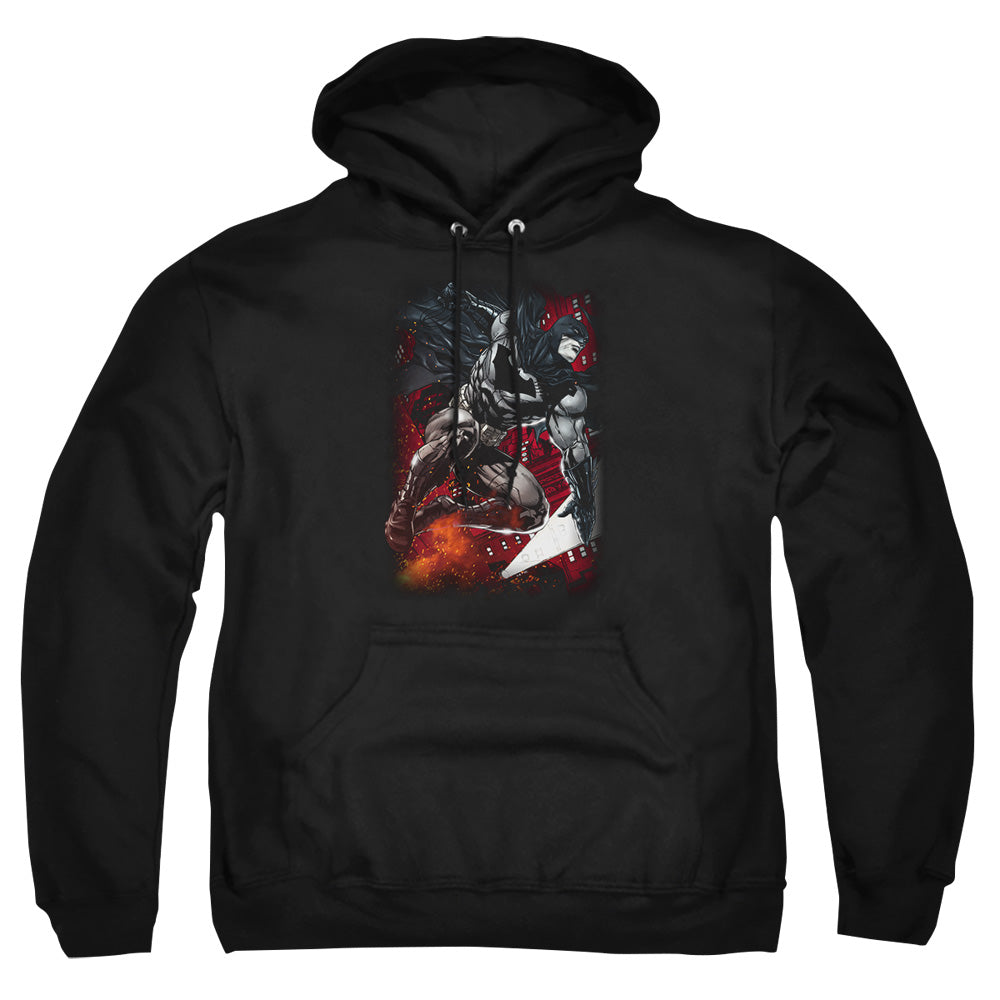 Batman Sparks Leap Mens Hoodie Black Officially Licensed
